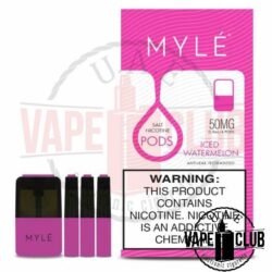 Best Myle Pods Vape In Dubai Myle v4 Iced WATERMELON 50MG Use these pods with the Mylé device you’ll find in our Basic Kit and enjoy the different technology.